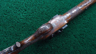 ENGRAVED GERMAN DOUBLE BARREL PERCUSSION SHOTGUN - Image 3 of 25