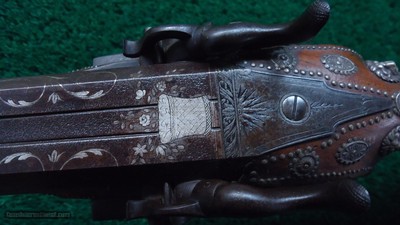ENGRAVED GERMAN DOUBLE BARREL PERCUSSION SHOTGUN - Image 9 of 25