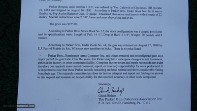 VERY RARE PARKER DOUBLE BARREL HAMMER 10 GAUGE SHOTGUN GRADE 6 (A GRADE) - Image 19 of 25