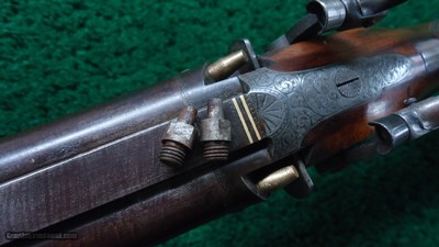 ENGLISH PERCUSSION DOUBLE RIFLE IN ABOUT 60 CALIBER BY E.E. HENNIKER - Image 16 of 25