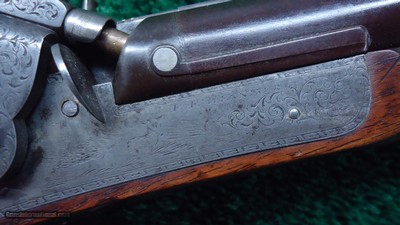 ENGLISH PERCUSSION DOUBLE RIFLE IN ABOUT 60 CALIBER BY E.E. HENNIKER - Image 11 of 25