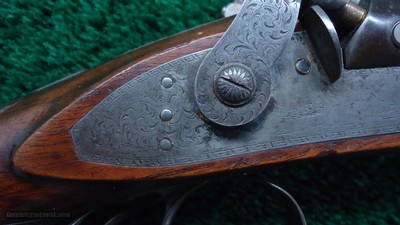 ENGLISH PERCUSSION DOUBLE RIFLE IN ABOUT 60 CALIBER BY E.E. HENNIKER - Image 10 of 25