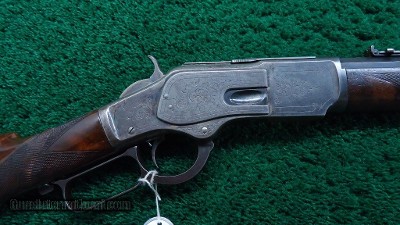 FACTORY ENGRAVED WINCHESTER MODEL 1873 SHORT RIFLE IN CALIBER 44-40