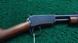 LATE WINCHESTER MODEL 90 ROUND BARREL SLIDE ACTION RIFLE IN .22 WRF - 1 of 22