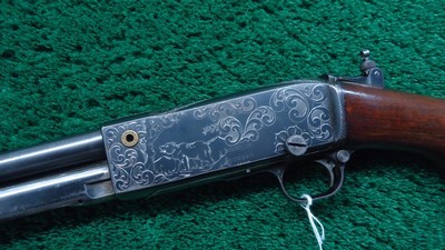 REMINGTON MODEL 14 SLIDE ACTION RIFLE CUSTOM ENGRAVED BY A.A. WHITE IN CALIBER .32 REM - Image 2 of 25
