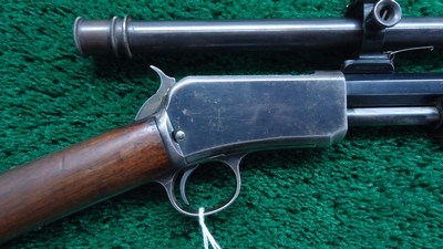 WINCHESTER MODEL 1890 SLIDE ACTION TAKEDOWN RIFLE WITH A-5 SCOPE IN 22 LR