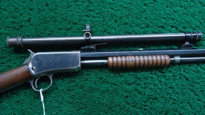 WINCHESTER MODEL 1890 SLIDE ACTION TAKEDOWN RIFLE WITH A-5 SCOPE IN 22 LR - Image 8 of 24