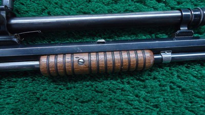 WINCHESTER MODEL 1890 SLIDE ACTION TAKEDOWN RIFLE WITH A-5 SCOPE IN 22 LR - Image 5 of 24