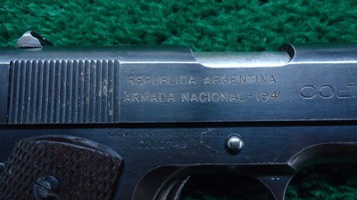 RARE COLT 1911 A1 FROM ARGENTINE 1941 NAVY CONTRACT with the Swartz Safety device - Image 7 of 21