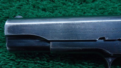 RARE COLT 1911 A1 FROM ARGENTINE 1941 NAVY CONTRACT with the Swartz Safety device - Image 9 of 21