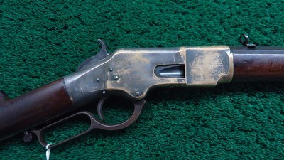 SILVER PLATED WINCHESTER MODEL 1866 RIFLE WITH HENRY MARKED BARREL