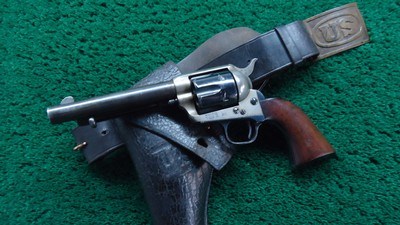 U.S. MARKED COLT ARTILLERY MODEL SINGLE ACTION ARMY REVOLVER WITH HOLSTER RIG