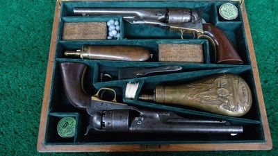CASED PAIR OF CIVIL WAR ERA COLT MODEL 1860 PERCUSSION REVOLVERS