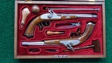 CASED PAIR OF REPRODUCTION PERCUSSION DUELING PISTOLS