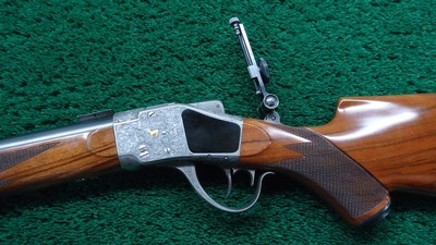 CUSTOM GOLD INLAID RELIEF ENGRAVED SHARPS BORSCHARDT MODEL1878 MID-RANGE SINGLE SHOT RIFLE - Image 2 of 25
