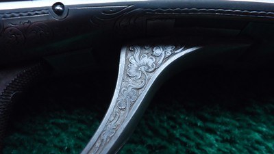 CUSTOM GOLD INLAID RELIEF ENGRAVED SHARPS BORSCHARDT MODEL1878 MID-RANGE SINGLE SHOT RIFLE - Image 17 of 25
