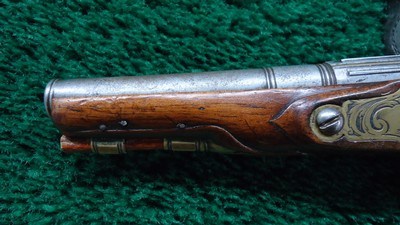 ENGRAVED EUROPEAN FLINTLOCK POCKET PISTOL WITH FIGURAL “MOOR’S HEAD” CARVED POMMEL - Image 10 of 15