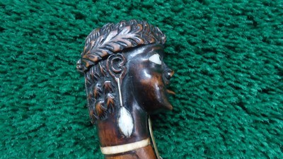 ENGRAVED EUROPEAN FLINTLOCK POCKET PISTOL WITH FIGURAL “MOOR’S HEAD” CARVED POMMEL - Image 13 of 15