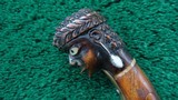 ENGRAVED EUROPEAN FLINTLOCK POCKET PISTOL WITH FIGURAL “MOOR’S HEAD” CARVED POMMEL - 11 of 15