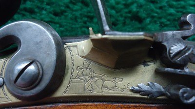 ENGRAVED EUROPEAN FLINTLOCK POCKET PISTOL WITH FIGURAL “MOOR’S HEAD” CARVED POMMEL - Image 9 of 15