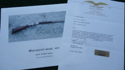 MAINE STATE PRISON MARKED WINCHESTER MODEL 1873 RIFLE CHAMBERED FOR 44 WCF - Image 24 of 24