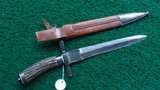 GERMAN ANTIQUE 19TH CENTURY JAEGER HUNTING KNIFE W/LEATHER SHEATH - 4 of 9