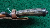 GERMAN ANTIQUE 19TH CENTURY JAEGER HUNTING KNIFE W/LEATHER SHEATH - 8 of 9