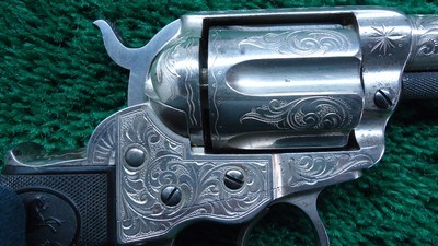 FACTORY ENGRAVED COLT SHERIFF’S MODEL 1877 DOUBLE ACTION REVOLVER IN .41 CALIBER - Image 6 of 14