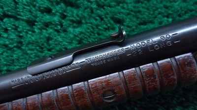 WINCHESTER MODEL 90 ROUND BARRELED SLIDE ACTION RIFLE IN 22 LONG - Image 6 of 19