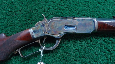 RESTORED WINCHESTER MODEL 1873 DELUXE RIFLE IN 38 WCF