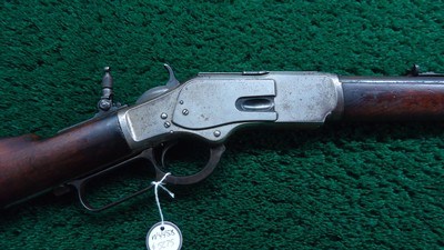 SPECIAL ORDER NICKLE TRIM WINCHESTER MODEL 1873 RIFLE IN 38 WCF