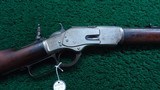 SPECIAL ORDER NICKLE TRIM WINCHESTER MODEL 1873 RIFLE IN 38 WCF