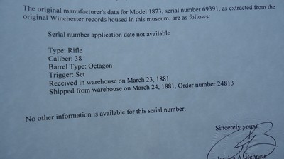 SPECIAL ORDER WINCHESTER SECOND MODEL 1873 RIFLE CHAMBERED IN 38 WCF - Image 18 of 24