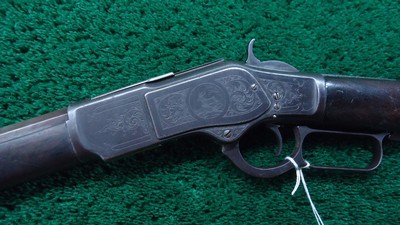 FACTORY ENGRAVED DELUXE 2ND MODEL 1873 WINCHESTER RIFLE IN 44 WCF - Image 2 of 25