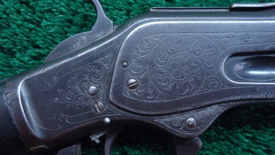FACTORY ENGRAVED DELUXE 2ND MODEL 1873 WINCHESTER RIFLE IN 44 WCF - Image 9 of 25