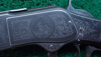 FACTORY ENGRAVED DELUXE 2ND MODEL 1873 WINCHESTER RIFLE IN 44 WCF - Image 8 of 25