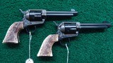 PAIR OF COLT SECOND GENERATION SINGLE ACTION ARMY REVOLVERS PRESENTED TO MARLIN EXHIBITION SHOOTER COLONEL LEON LARSON