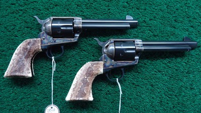 PAIR OF COLT SECOND GENERATION SINGLE ACTION ARMY REVOLVERS PRESENTED TO MARLIN EXHIBITION SHOOTER COLONEL LEON LARSON