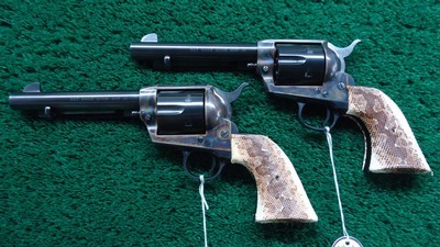 PAIR OF COLT SECOND GENERATION SINGLE ACTION ARMY REVOLVERS PRESENTED TO MARLIN EXHIBITION SHOOTER COLONEL LEON LARSON - Image 2 of 17