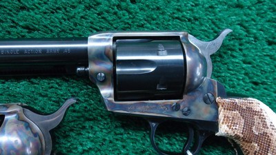 PAIR OF COLT SECOND GENERATION SINGLE ACTION ARMY REVOLVERS PRESENTED TO MARLIN EXHIBITION SHOOTER COLONEL LEON LARSON - Image 6 of 17
