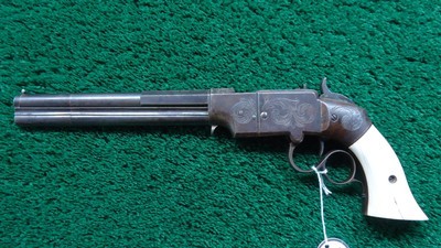 SCARCE ENGRAVED SMITH & WESSON NO. 2 LARGE FRAME PISTOL IN 41 CALIBER WITH IVORY GRIPS - Image 2 of 19