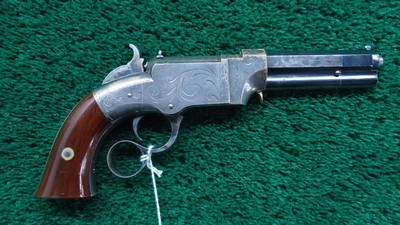 FACTORY ENGRAVED VOLCANIC SMALL FRAME NO. 1 PISTOL CONVERTED TO A PARLOR PISTOL