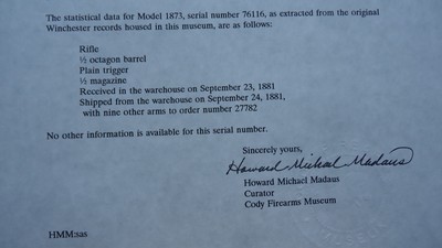SPECIAL ORDER WINCHESTER 1873 SECOND MODEL RIFLE IN 44 WCF - Image 17 of 23