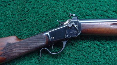 SPORTERIZED WINCHESTER LOW WALL MODEL 1885 WINDER MUSKET IN 22 SHORT - Image 1 of 25