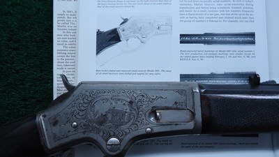 MARLIN MODEL 1881 THIN SIDE LIGHTWEIGHT FACTORY ENGRAVED RIFLE IN 38-55 - Image 23 of 25