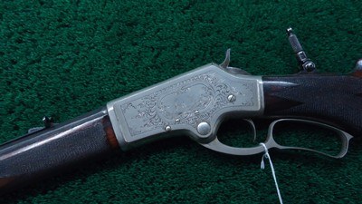MARLIN MODEL 1881 THIN SIDE LIGHTWEIGHT FACTORY ENGRAVED RIFLE IN 38-55 - Image 2 of 25