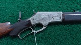 MARLIN MODEL 1881 THIN SIDE LIGHTWEIGHT FACTORY ENGRAVED RIFLE IN 38-55 - Image 1 of 25