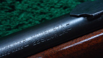 WINCHESTER MODEL 67A BOLT ACTION SINGLE SHOT BOYS RIFLE FOR 22 S,L & LR - Image 6 of 21