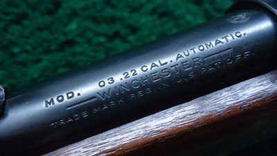 WINCHESTER MODEL 03 SEMI-AUTO RIFLE IN 22 WIN AUTO - Image 6 of 23