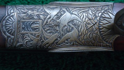 *Sale Pending* - ENGRAVED ADAM SCHURK SIDE BY SIDE 12 GAUGE SHOTGUN - Image 12 of 25